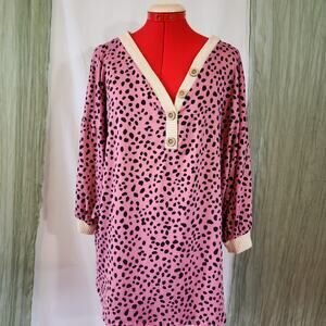 Haptics Pink Black Animal Print Wood Buttons Size 2X